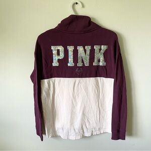 Victorias Secret Pink 1/4 Zip Bling Sweatshirt